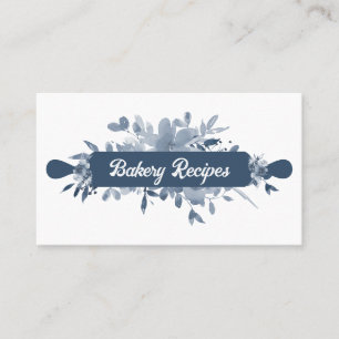 Tarjeta De Visita Panadería Casera Chef de Repostería Azul Marino