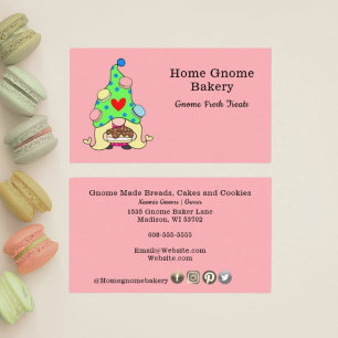 Tarjeta De Visita Panadería casera Gnome Pasteles pasteleros y dulce