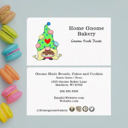 Tarjeta De Visita Panadería casera Gnome Pasteles y Tratamientos Bla