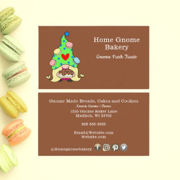 Tarjeta De Visita Panadería casera Gnome Pasteles y Tratamientos Bro