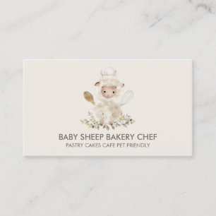 Tarjeta De Visita Panadería Chef Oveja Beige