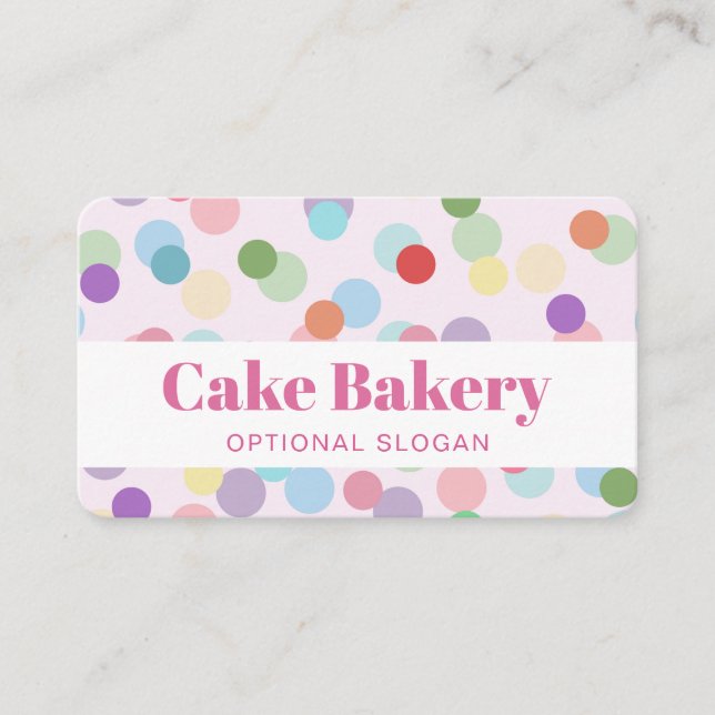 Tarjeta De Visita Panadería Chef Pastelero Modern Dots (Anverso)