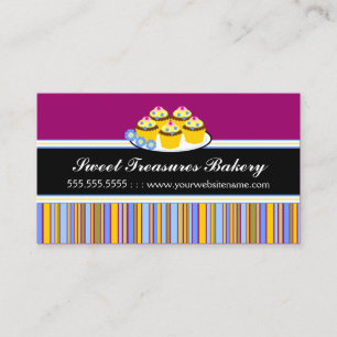 Tarjeta De Visita Panadería colorida de las magdalenas