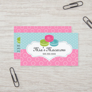 Tarjeta De Visita Panadería colorida de Macarons