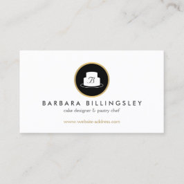 Tarjeta De Visita Panadería con el logotipo del emblema de torta de