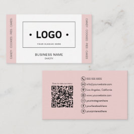 Tarjeta De Visita Panadería con logotipo rectangular personalizado