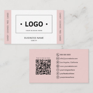 Tarjeta De Visita Panadería con logotipo rectangular personalizado