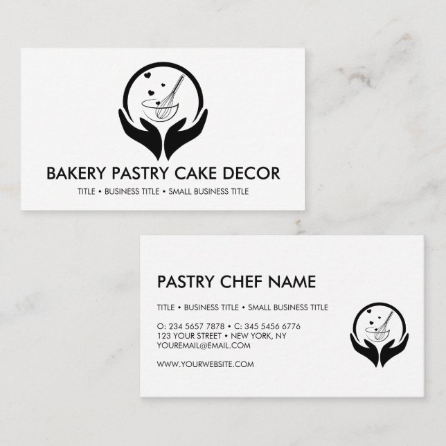 Tarjeta De Visita Panadería Cooking Pastry Pizzeria logo (Anverso / Reverso)