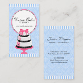 Tarjeta De Visita Panadería Couture Cakes Azul