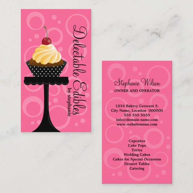 Tarjeta De Visita Panadería Cupcake (Anverso / Reverso)
