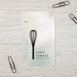 Tarjeta De Visita Panadería de Bigotes con Brillo Dorado Moderno