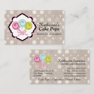 Tarjeta De Visita Panadería de Cake Pops