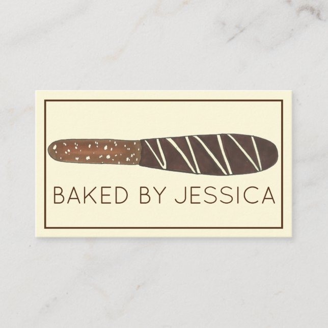 Tarjeta De Visita Panadería de chocolate despojada de pretzel rod (Anverso)