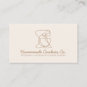 Tarjeta De Visita Panadería de Comida Casera Beige Blush