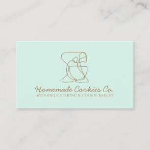 Tarjeta De Visita Panadería de comida casera Beige Blush verde