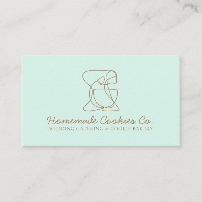 Tarjeta De Visita Panadería de comida casera Beige Blush verde (Anverso)