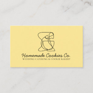 Tarjeta De Visita Panadería de comida casera sencilla chic amarillo 