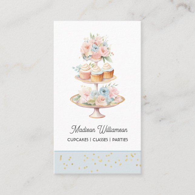 Tarjeta De Visita Panadería de Cup Cake | Código de catering de chef (Anverso)