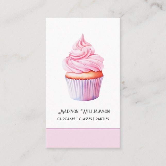 Tarjeta De Visita Panadería de Cup Cake | Código de catering de chef (Anverso)