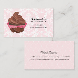 Tarjeta De Visita Panadería de Cupcake de Chocolate Elegante