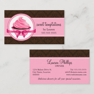Tarjeta De Visita Panadería de Cupcake de Couture