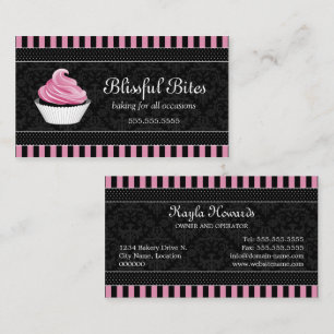 Tarjeta De Visita Panadería de Cupcake de Damasco Elegante