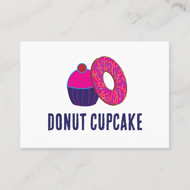 Tarjeta De Visita Panadería de Cupcake Donut (Anverso)