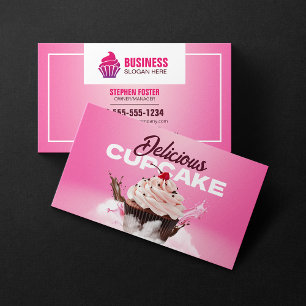 Tarjeta De Visita Panadería de Cupcake Moderna Pastelería Postre Tor