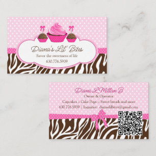 Tarjeta De Visita Panadería de Cupcake Personalizado y Cake Pops