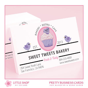 Tarjeta De Visita Panadería de Cupcake Rosa