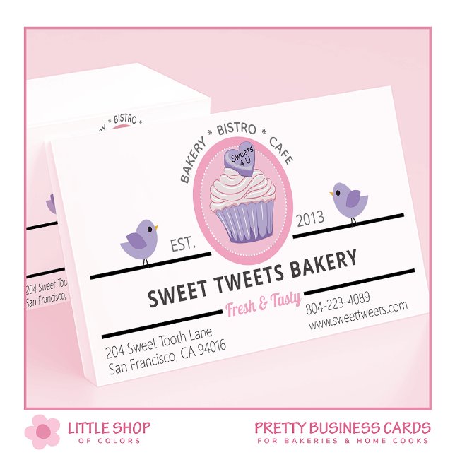 Tarjeta De Visita Panadería de Cupcake Rosa (Subido por el creador)