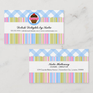 Tarjeta De Visita Panadería de Cupcakes Colorida