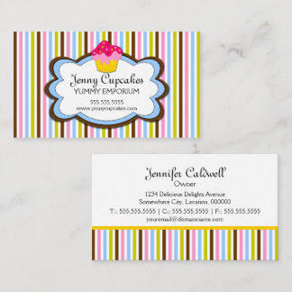 Tarjeta De Visita Panadería de Cupcakes de Moda