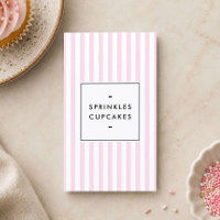 Panadería de Cupcakes de Rayas Rosadas Retro