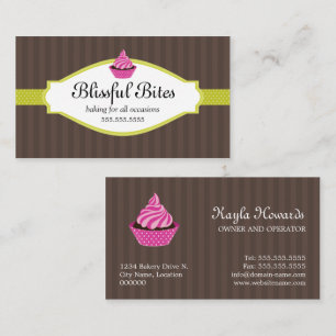 Tarjeta De Visita Panadería de Cupcakes Elegantes