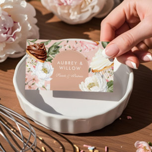 Tarjeta De Visita Panadería de Cupcakes Florales de Acuarela Boho El