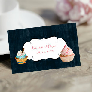 Tarjeta De Visita Panadería de Cupcakes Moderna Adorable y Bonita