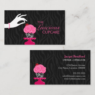 Tarjeta De Visita Panadería de Cupcakes Payaso Cebra