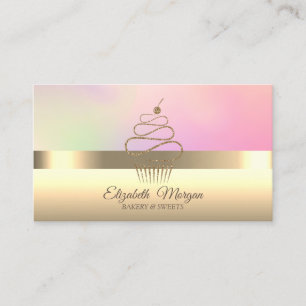 Tarjeta De Visita Panadería de cupcakes profesional elegante