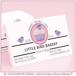 Tarjeta De Visita Panadería de Cupcakes Rosados Personalizados