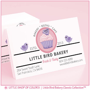 Tarjeta De Visita Panadería de Cupcakes Rosados Personalizados 