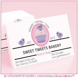 Tarjeta De Visita Panadería de Cupcakes Rosados Personalizados