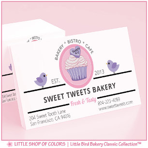 Tarjeta De Visita Panadería de Cupcakes Rosados Personalizados