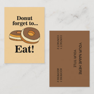 Tarjeta De Visita Panadería de Donas de Azúcar Doughnut