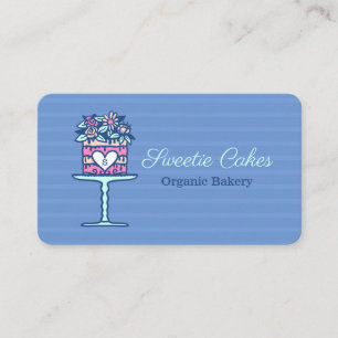 Tarjeta De Visita Panadería de estilo floral Pastel y logotipo Stand