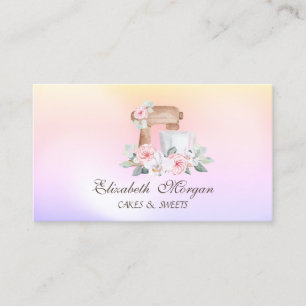 Tarjeta De Visita Panadería de flores de mezclador holográfica