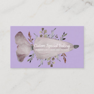 Tarjeta De Visita Panadería de flores de vainilla púrpura Pastel