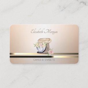Tarjeta De Visita Panadería de Flores Mezclador Retro Luminoso