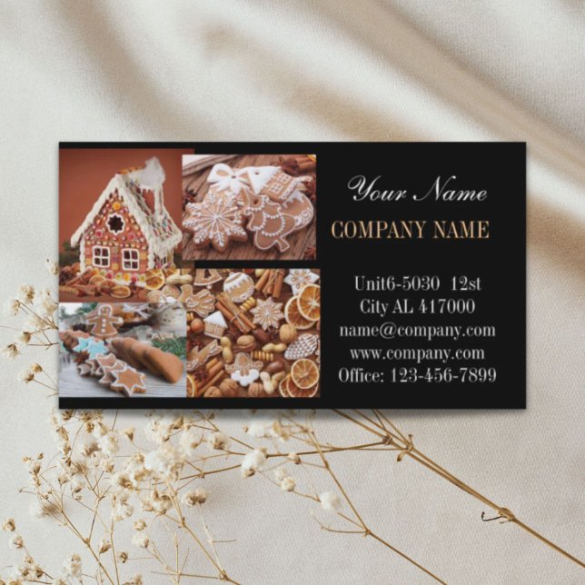 Tarjeta De Visita panadería de galletas de la casa de los Navidades (gingerbread house Christmas cookie bakery Business Card)