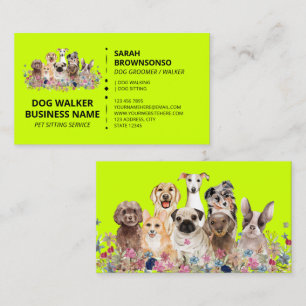 Tarjeta De Visita Panadería de Golosinas Caseras para Perros Verde N